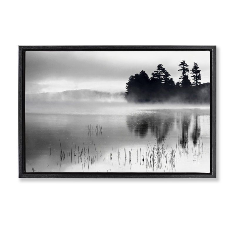 Toile flottante encadrée «Serene Lake Reflection» par Danita Delimont, Cadre flottant noir de jais, H 17 po x l 25 po