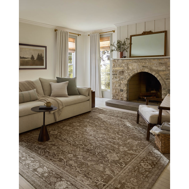 Magnolia Home by Joanna Gaines x Loloi Wimberly Bark / Ivory Area Rug, Rectangle 2'3" x 3'9"