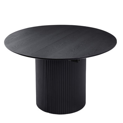Table de détente extensible noire, salle à manger moderne pour la chambre à coucher, installation facile, cuisine à plateau solide noir jusqu'à 88,85 pouces, salon, assemblage
