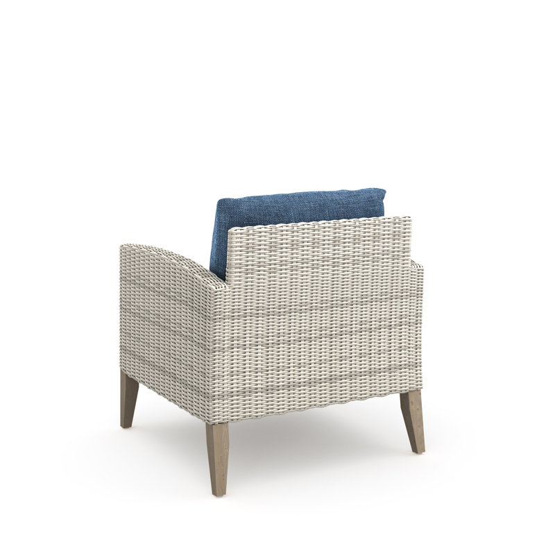 Lucele 6-Piece Wood Patio Conversation Set, Blue