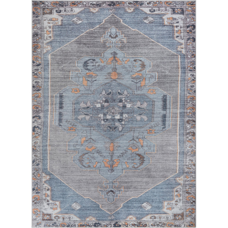Tapis oriental bleu clair Eustice