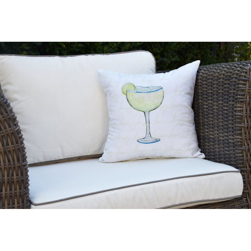 Housse de coussin d'extérieur carré Palmita Margarita, 16 po x 1 po, Vert clair