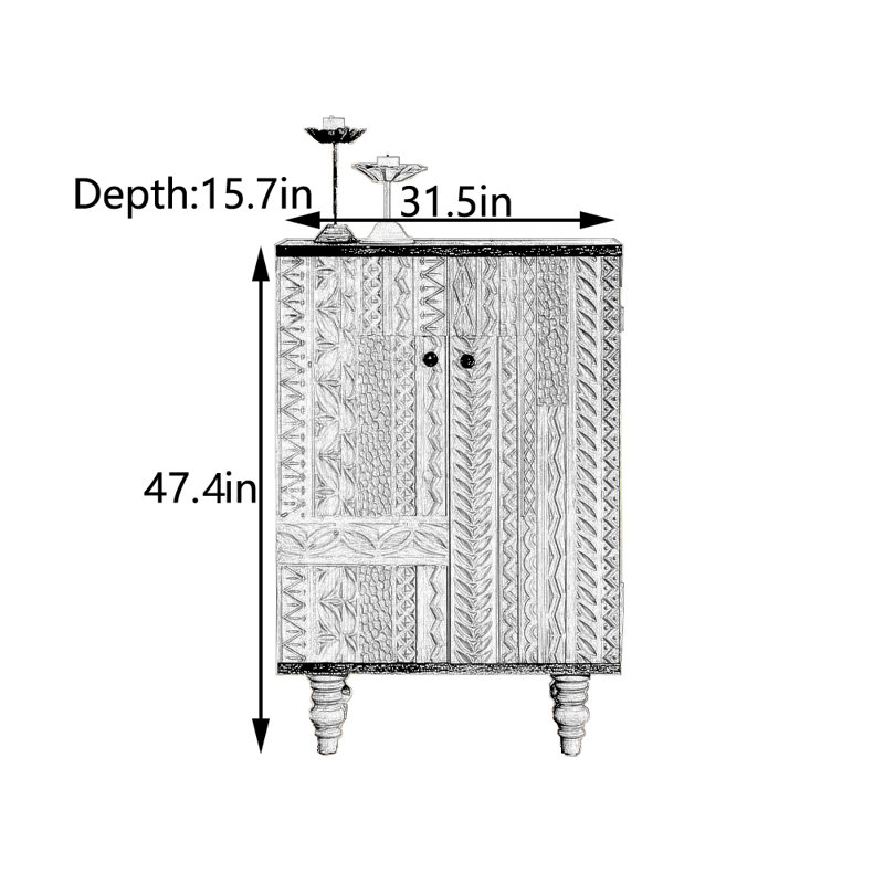 Armoire d'entrée en bois massif
