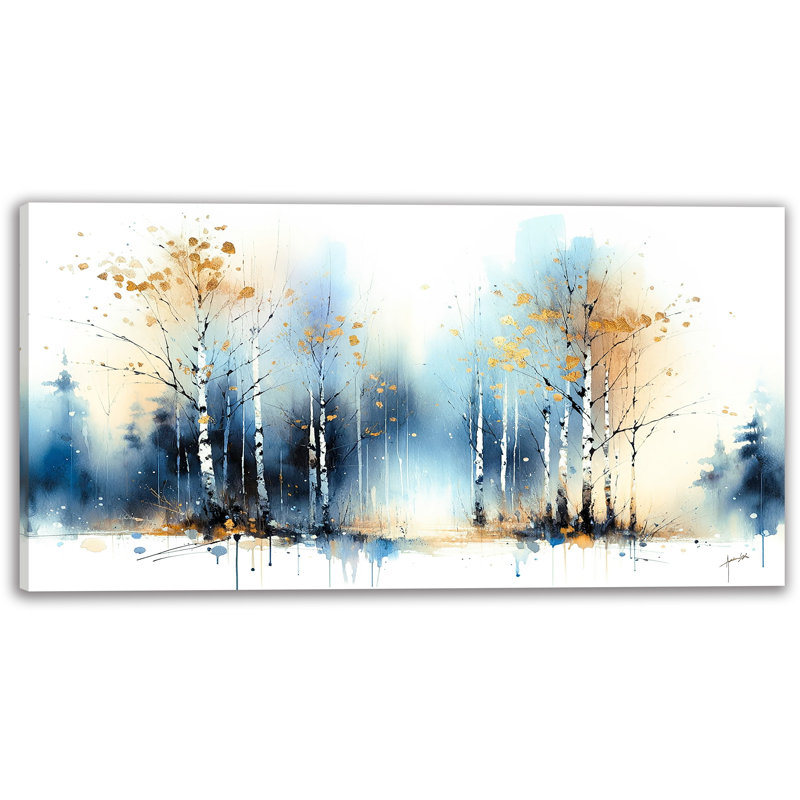 Art doré sur toile Golden Autumn, H 20 po x l 40 po