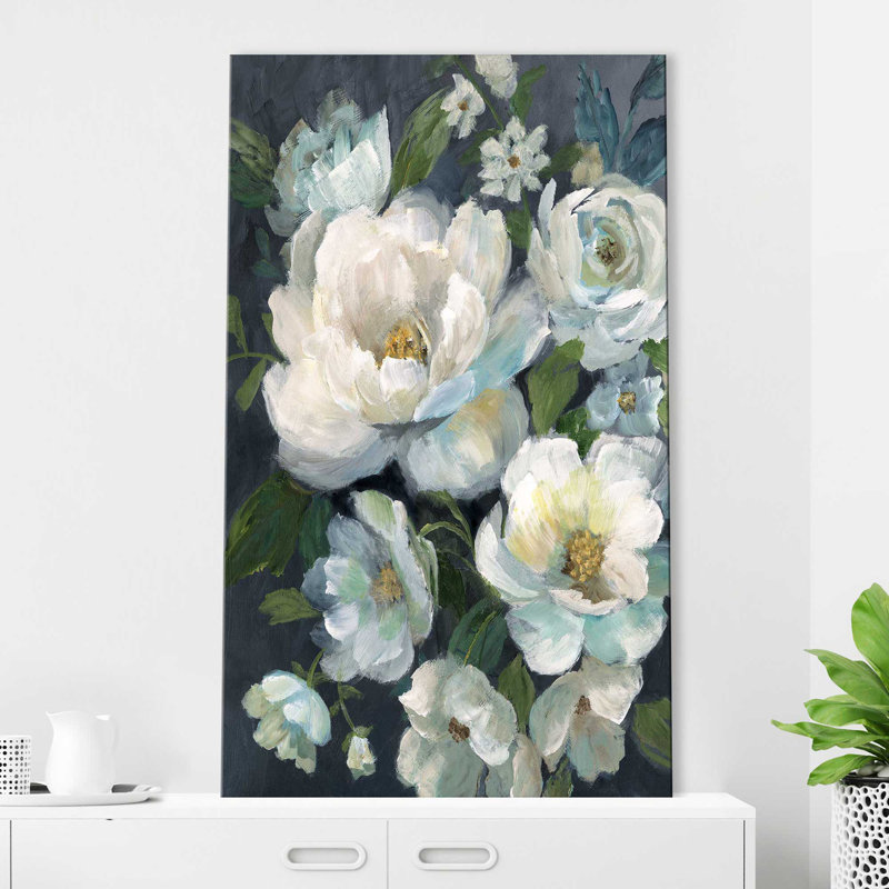 Nocturnal Radiance II par - Peinture, Toile tendue, H 30 po x l 18 po x P 1 po