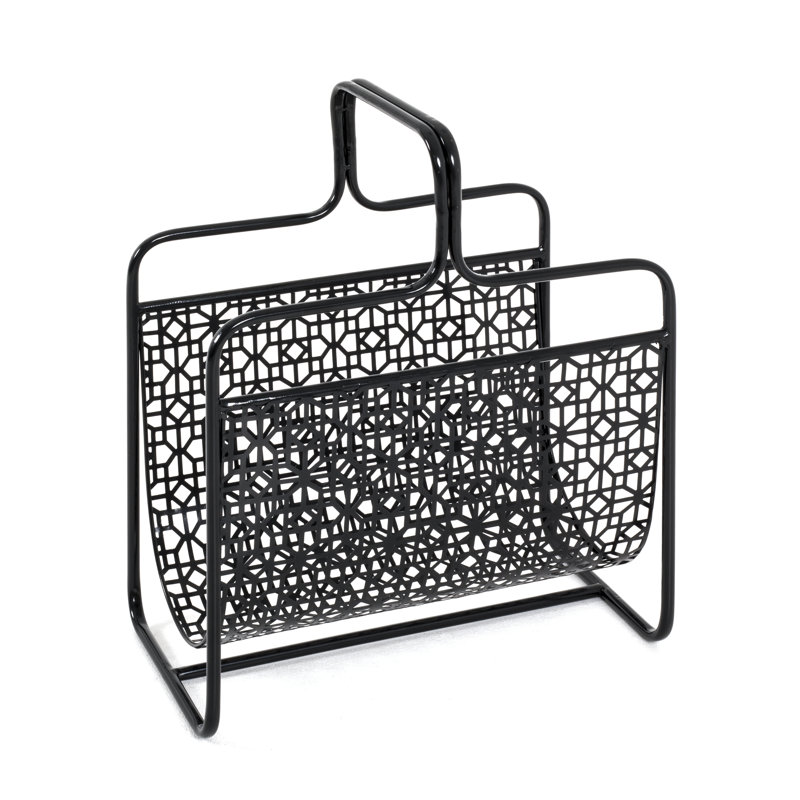 Metal Free Standing Magazine Rack, Black