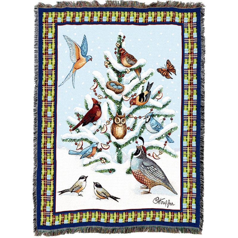 Pure Country Weavers Bird Haven Blanket by Stephanie Stouffer - Gift Christmas Tapestry Throw Woven from Cotton - Made in the USA (72x54)
