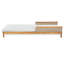 Chaise longue en bois d'acacia massif avec coussins gris et osier gris clair, mobilier d'extérieur 76,8 po pour jardin, terrasse, détente près de la piscine, naturel et osier gris clair
