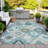 Machine Washable Indoor/Outdoor Xhevrie Teal Rug-112127716