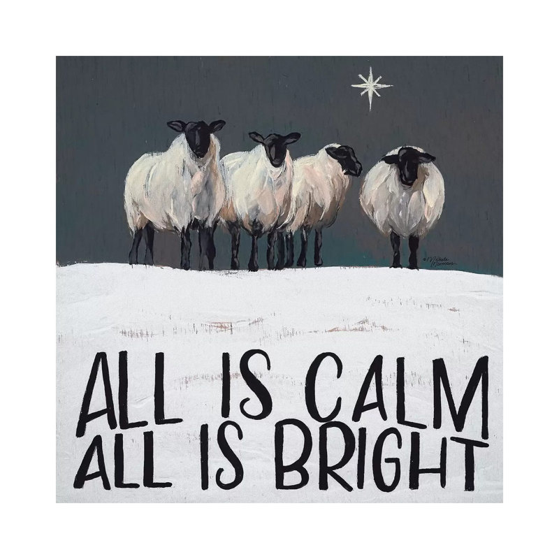 All Is Calm All Is Bright by Michele Norman - Wrapped Canvas Print, 30.48 cm H x 30.48 cm W