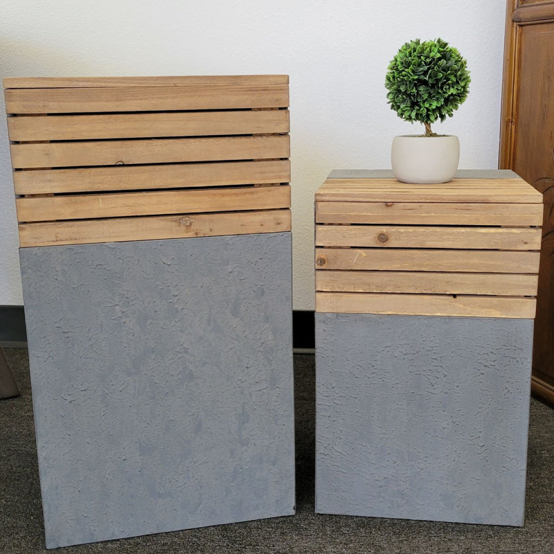 Table de bout à piédestal moderne (ensemble de 2)