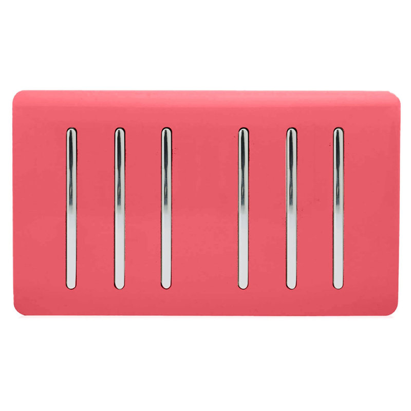 Trendi Switch Gang 1 or 2 Way Light Switch, Strawberry