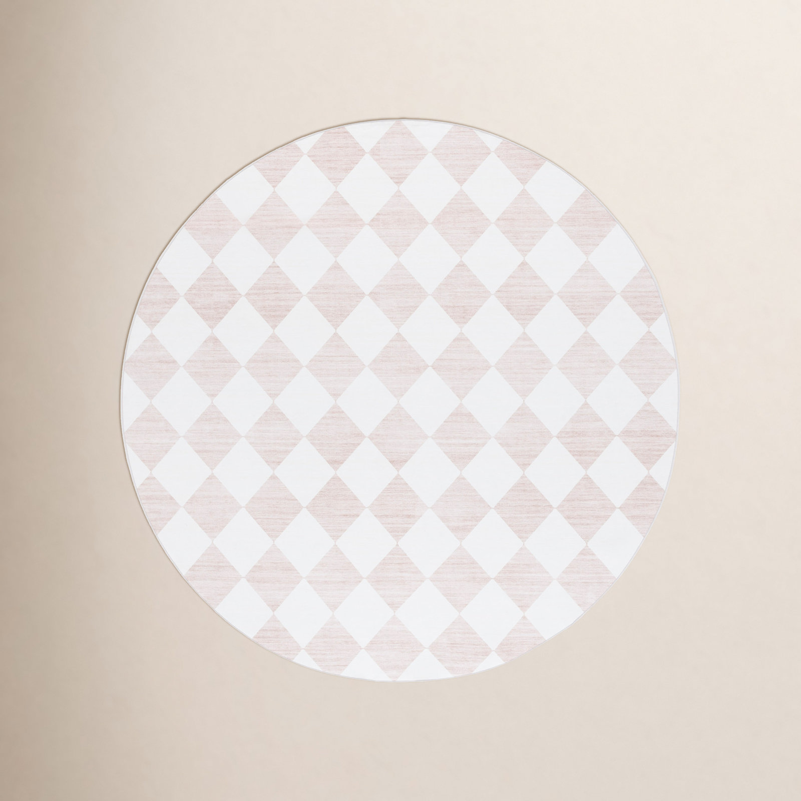 Machine Washable Geometric Rug, Round 6'