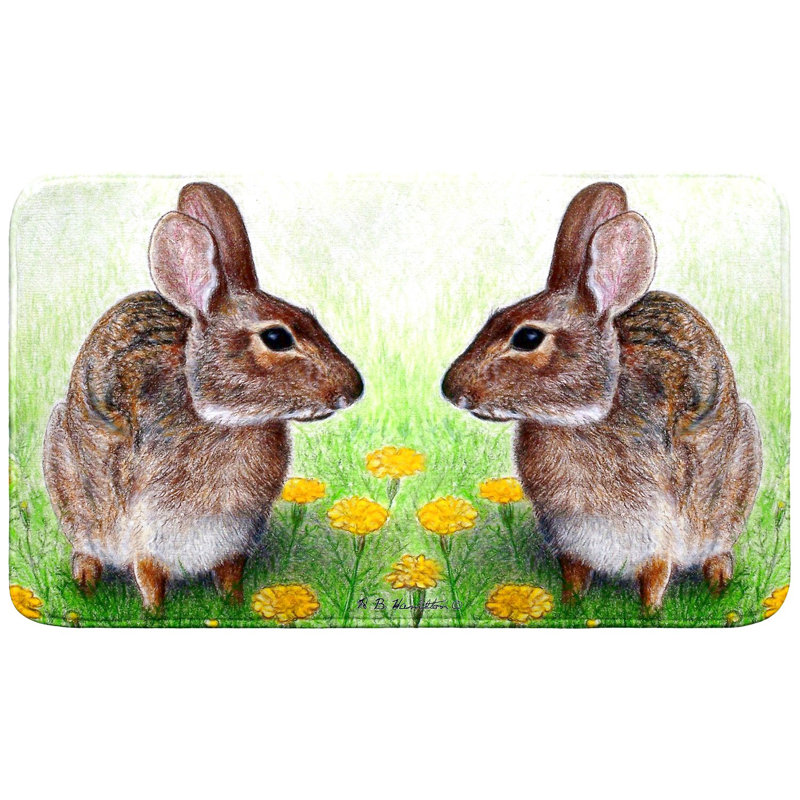 Tapis de bain Rabbit, L 30 po x l 18 po, Blanc