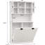 Armoire à linge blanche - deux compartiments stables avec tablettes réglables-933375949-933375951