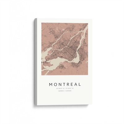 Montreal Street Map Canvas Art Print