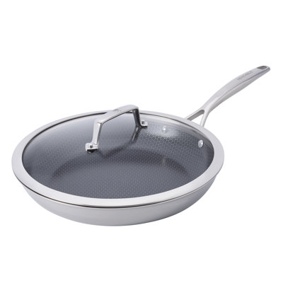 Henckels Paradigm Ceramic 12-Inch Stainless Steel Dual Performance Fry Pan + Lid