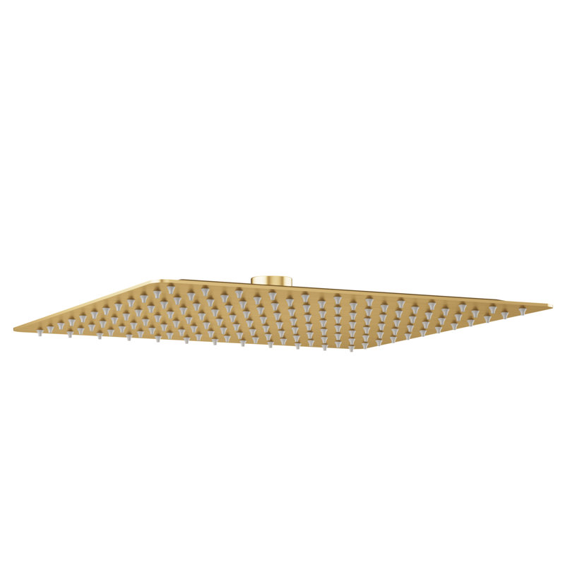 12-inch Single-Spray Square Rain Shower Head, Brushed Gold