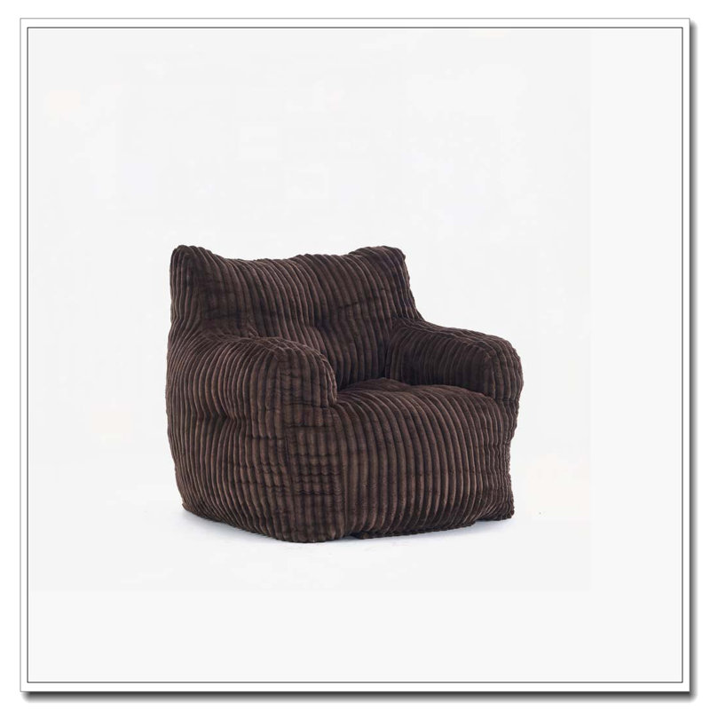 Fauteuil à billes en velours côtelé rembourré d'éponge à mémoire de forme, Velours côtelé brun