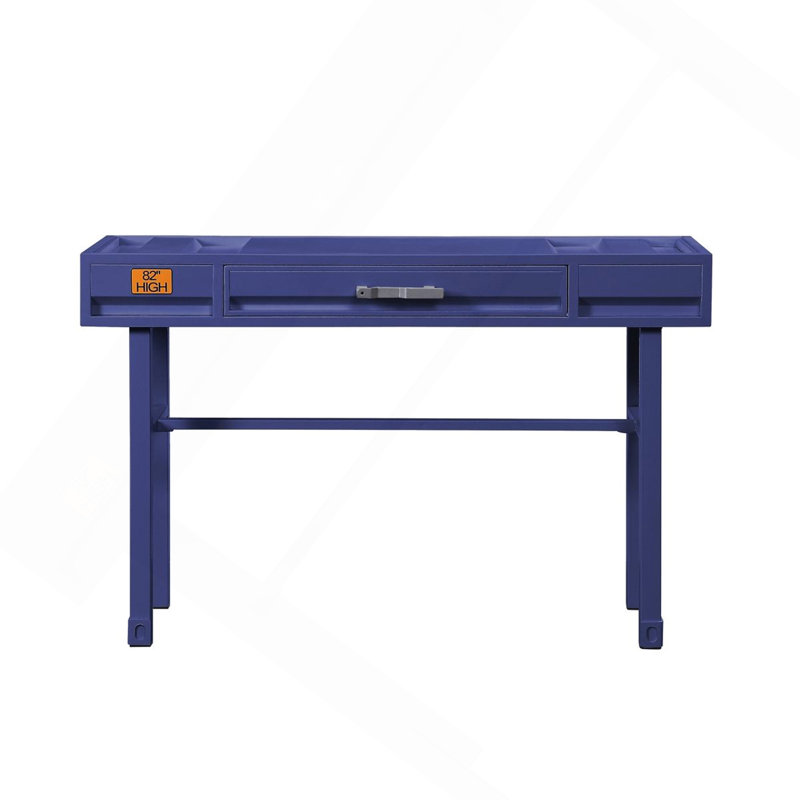 Metal Vanity Desk With One Drawer, Blue, Blue