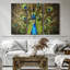«Fierce Blue Peacock Wall Art» sur toile-1319202305