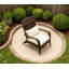 Chaise de patio avec osier en rotin, coussins moelleux, grand dossier courbé