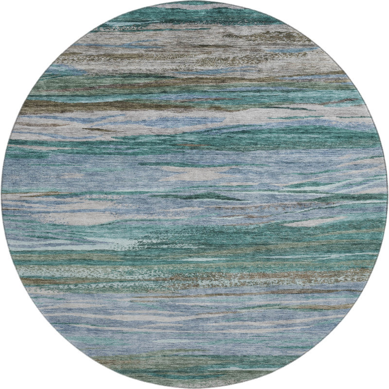 Tapis de qualité supérieure lavable à la machine Alaina AMF1933, Rond 8 pi