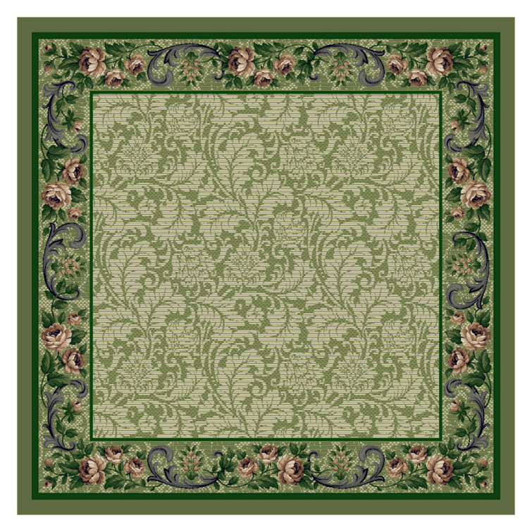 Alminus Innovations Rose Damask Peridot Area Rug