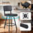 Bronson 26.6" Industrial Swivel Counter Stool with Rectangular Back and Metal Frame-137917161