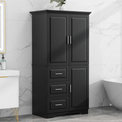 Armoire de rangement haute et large avec trois tiroirs
