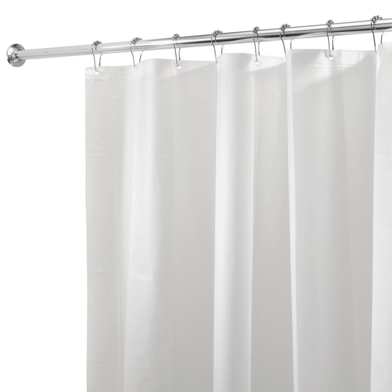 Vinyl Shower Curtain and Liner Included, White
