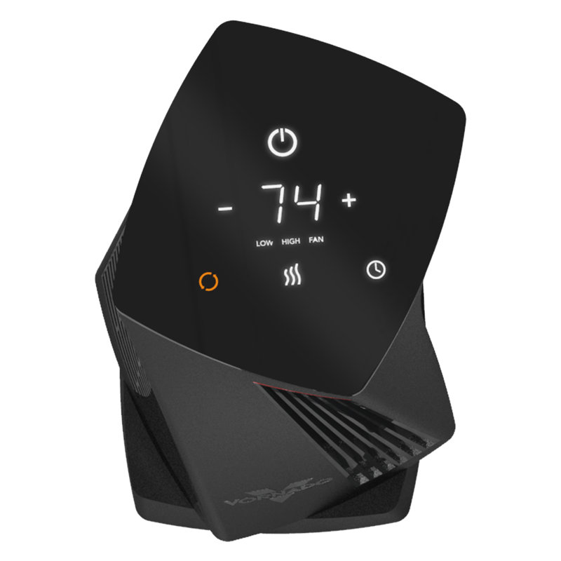Vornado Black Electric Oscillating Tower Heater with Thermostat