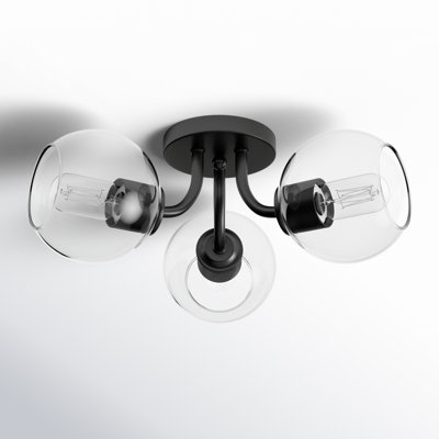 Mirianne 3 Light Glass Semi Flush Mount