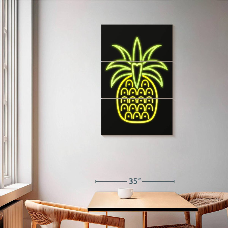 Yarlin Neon Pineapple, 57" H x 36" W