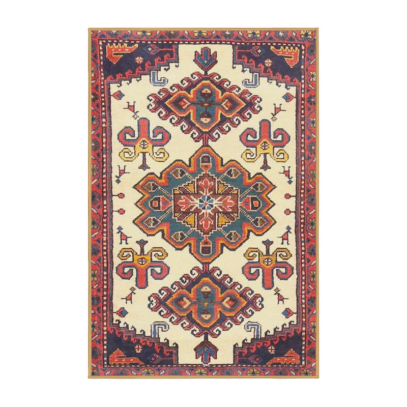 Tapis oriental beige / rouge / bleu, Rectangle 7 pi x 10 pi