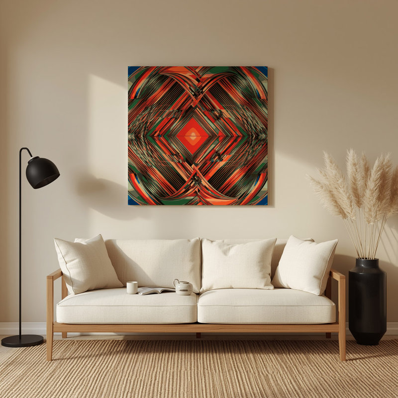 Art mural rouge Op Op 36, H 144 po x l 144 po x P 0,05 po