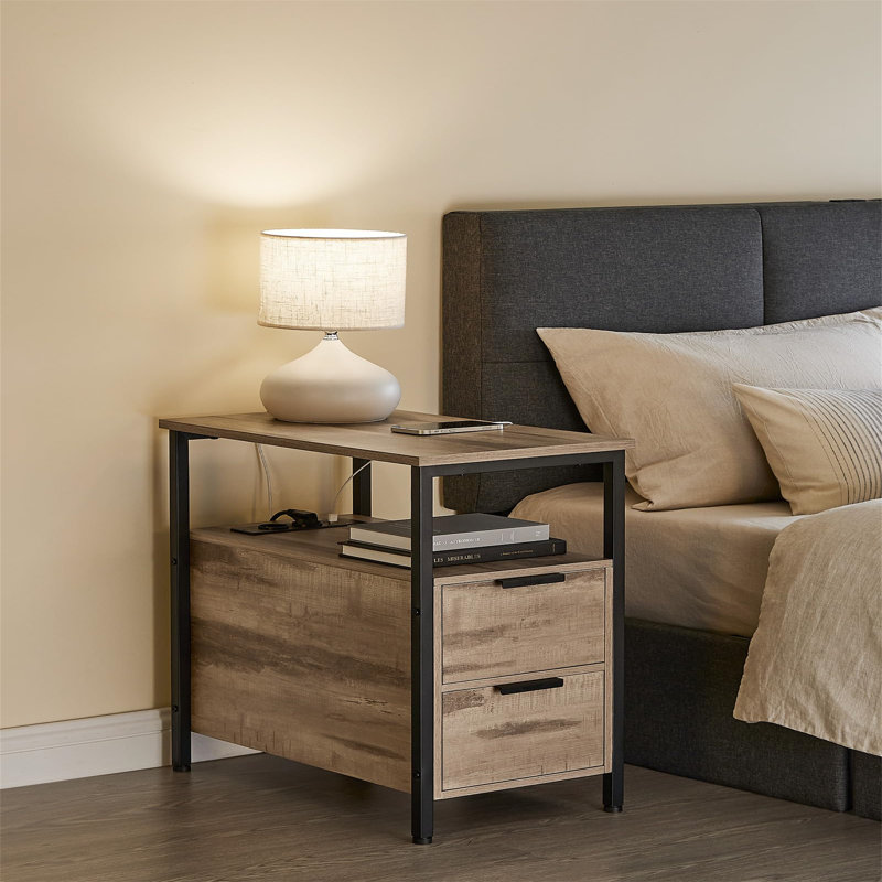 35cm W Metal Bedside Table