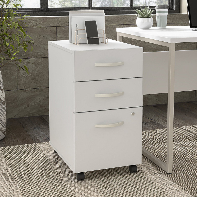Katye 16'' Wide 3 -Drawer Mobile File Cabinet, White