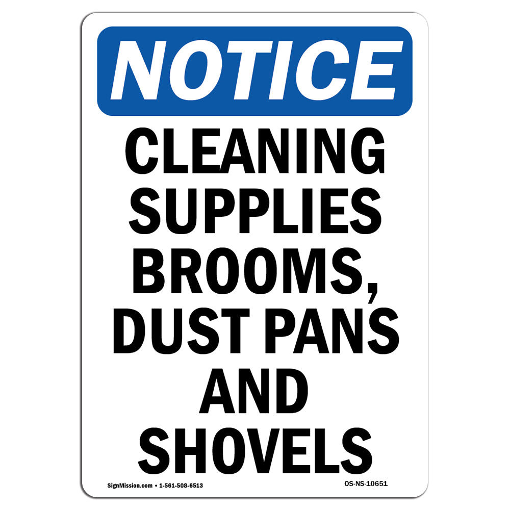 SignMission Osha Notice - Cleaning Supplies Brooms Dust Sign | Wayfair