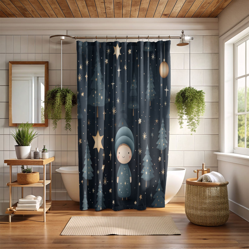 Rideau de douche Starry Winter - Premium, H 74 po x l 71 po