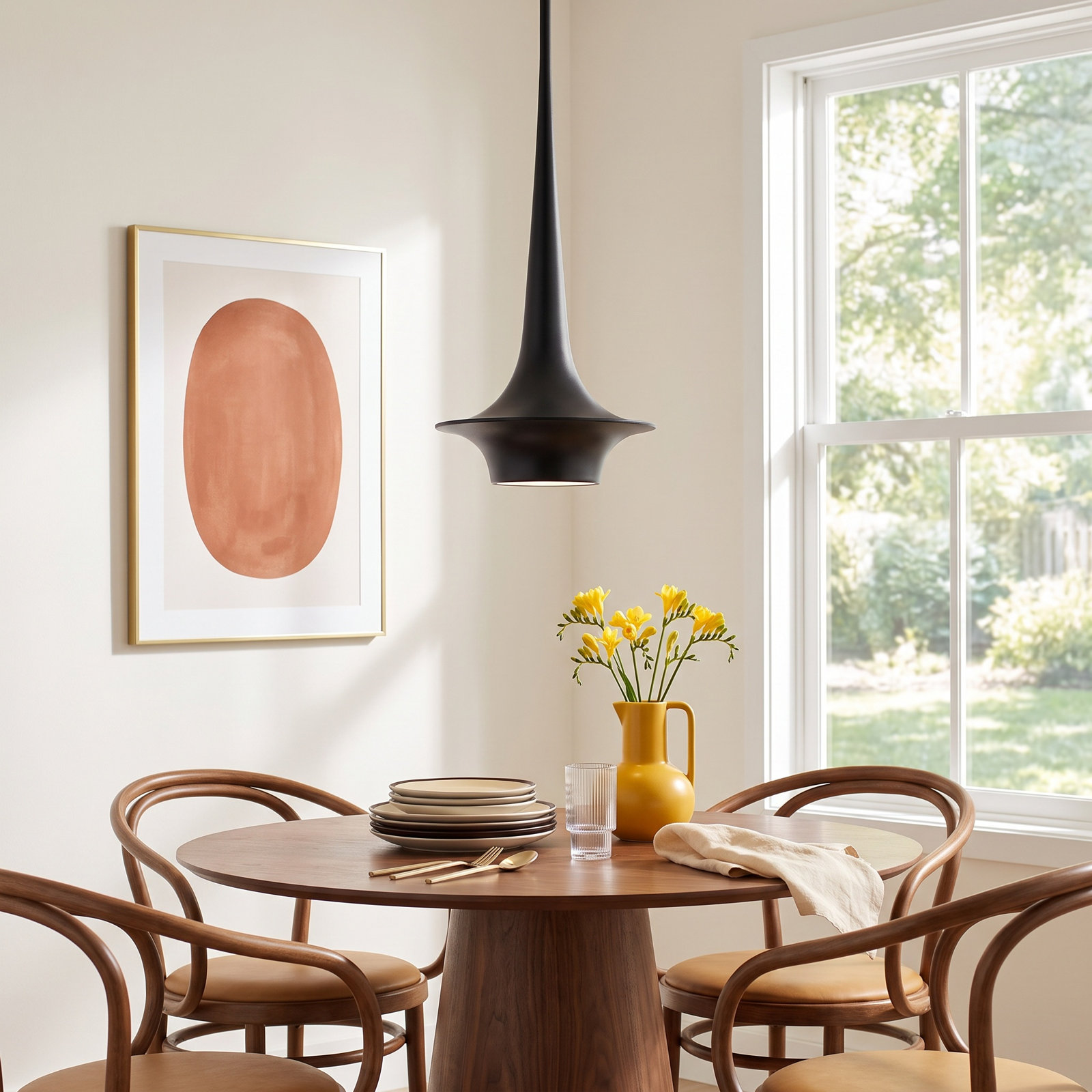 Hugo Single Light Pendant, Black