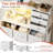 Commode 12 tiroirs avec 2 tablettes, commode H 53,15 po avec DEL et prise Cheo-689390629