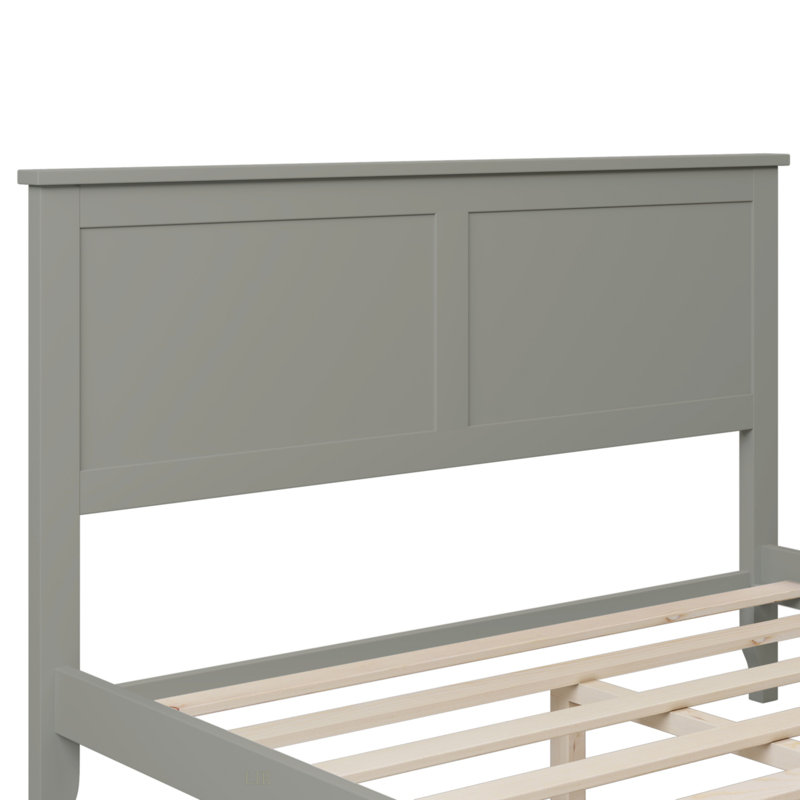 Grand lit plateforme Modern, gris, Lit double
