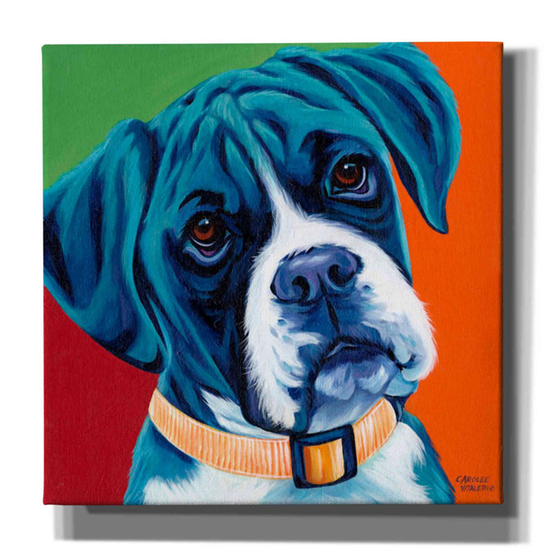 «Cute Pups I» par - Impression sur toile tendue
