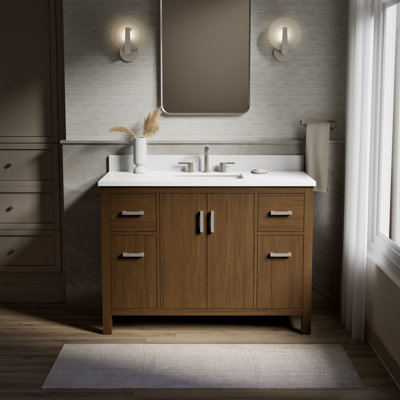 Kresla48" Bathroom Vanity Cabinet With Sink And Quartz Top