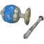 Mid 20th Century Handmade Moroccan Blue & Silver Perfume Bottle