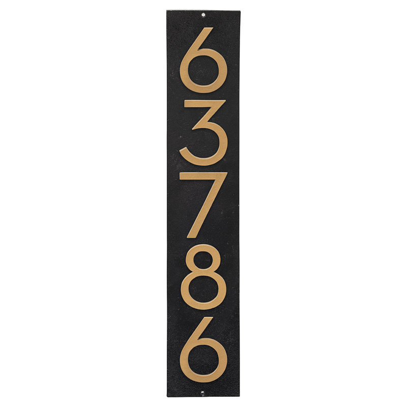 Plaque d'adresse verticale flottante de 6 po, Oui, Doré