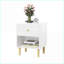 23.22'H White Wooden Nightstand with 1 Drawer &amp; 1 Shelf