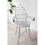 Rustic Iron Accent Chair, Distressed Silver Finish For Garden & Home