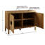 Armoire d'appoint 2 portes avec tablettes réglables, style moderne, longueur 47,5 po, solution de rangement spacieuse, structure en bois massif, carré café foncé, tablettes de finition - conception impressionnante